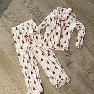 Charming Red Tree Print Kids Pajama Set
